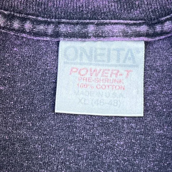 Vintage 90s Nevada City California Purple Acid Wash Gold Embroidered T-Shirt XL - Picture 10 of 15